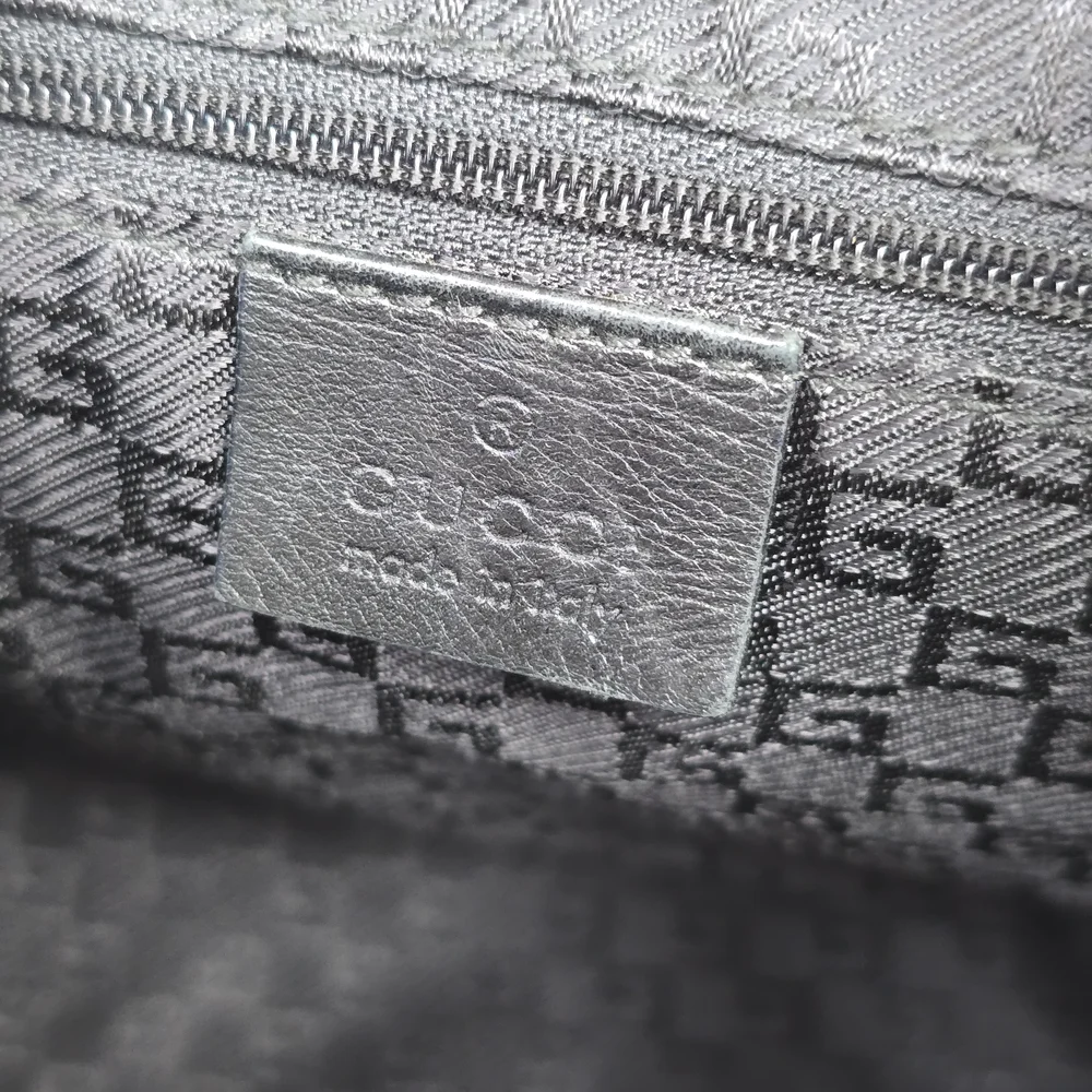 Vintage Authentic Gucci Black Suede Shoulder Purse With Gold Accents And GG - Picture 12 of 17